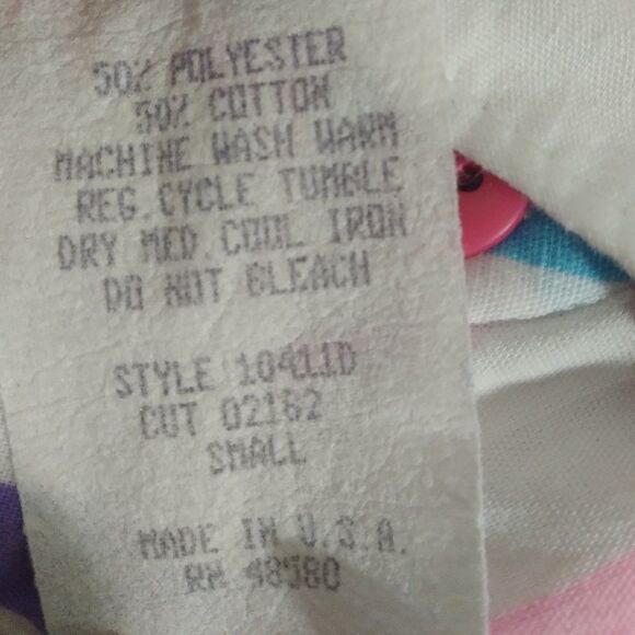 Vintage Touche L.A. Striped Flamingoes Floral Button Down Shirt - Picture 5 of 7